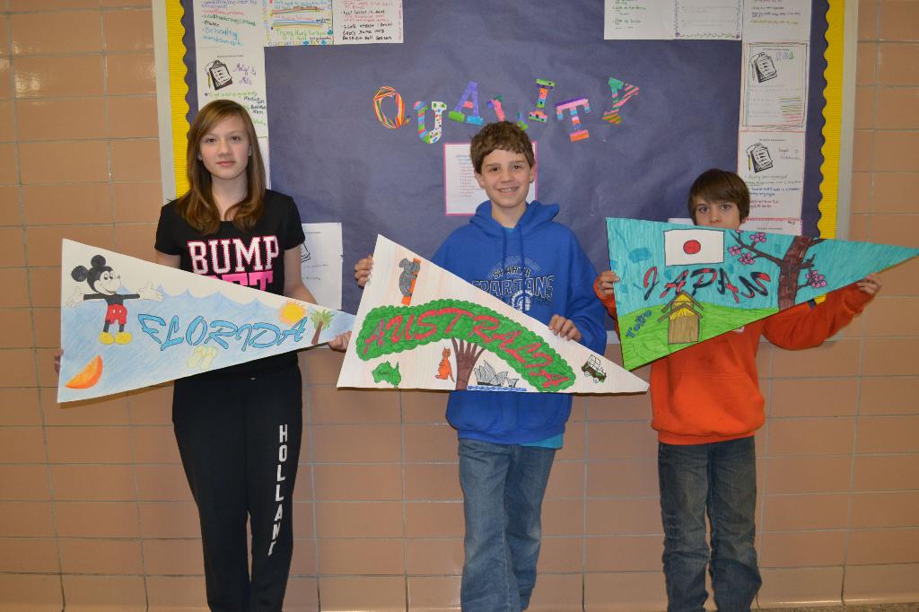 Students with flags